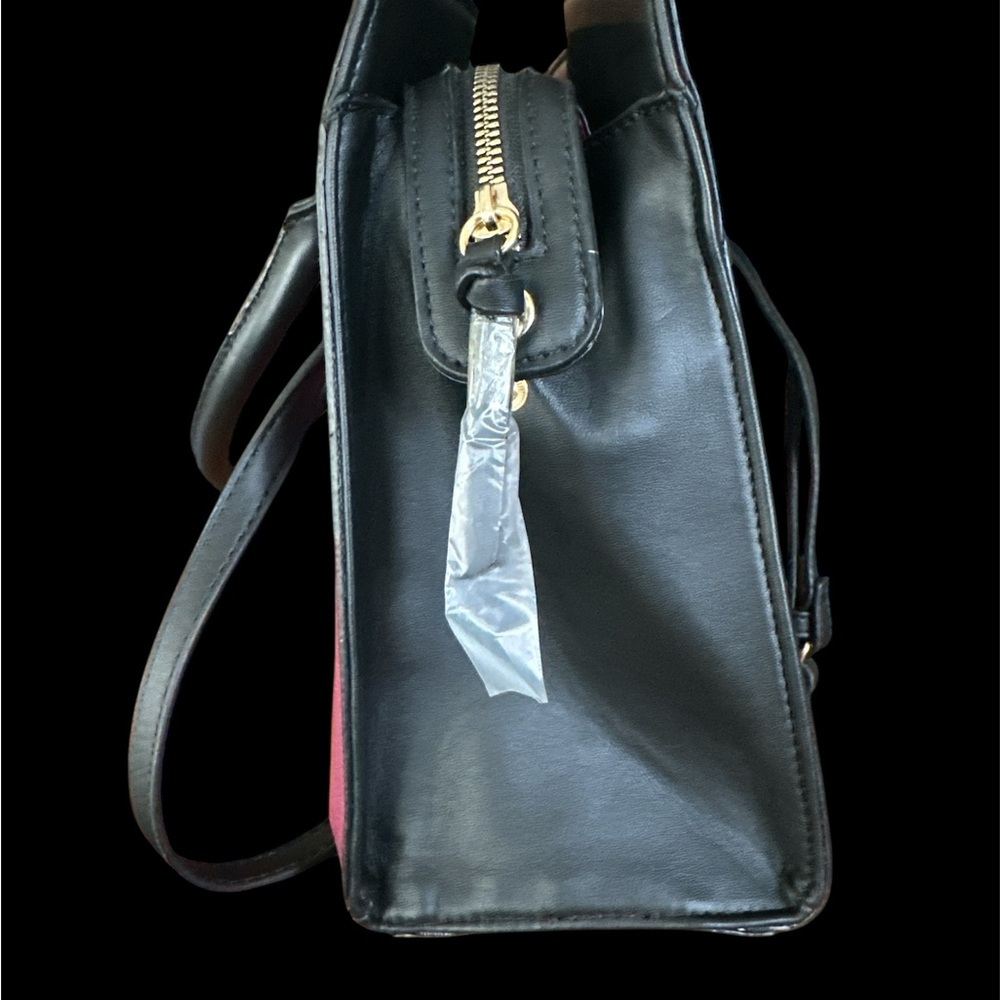 NWT Trina Turk - Wine/Tan; Double Handle/Cross Body Purse with Card Holder - Picture 7 of 10